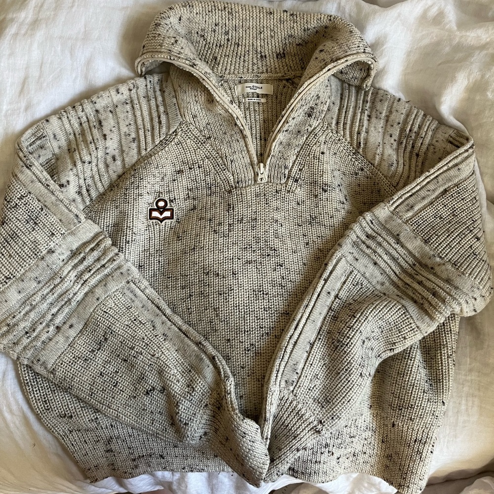 Cute Isabel Marant Wool Quarter Zip, 38